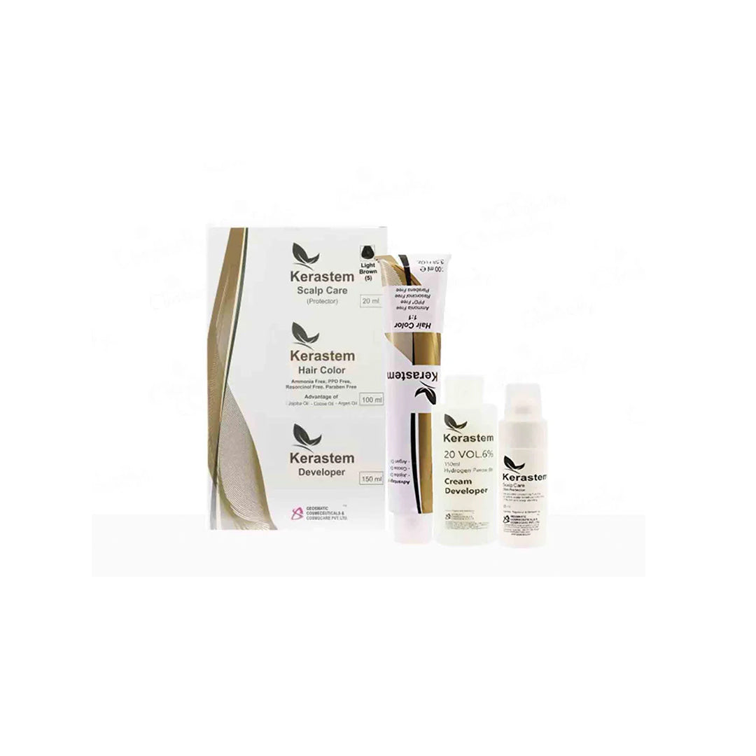 Kerastem Light Brown No.5 Permanent Hair Color — Recommended by Dadu Medical Centre