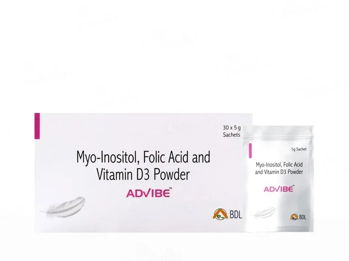 Advibe Myo-Inositol Folic Acid & Vitamin D3 Sachet